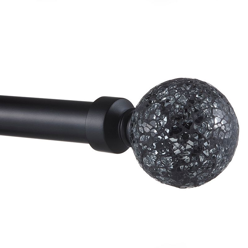 Exclusive Home Black Pearl Mosaic 1-in. Curtain Rod