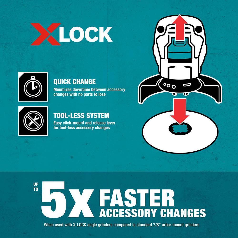 Makita X-Lock Quick Change System 4-12 in. Carbon Steel Crimped Wire Wheel Brush D-72665