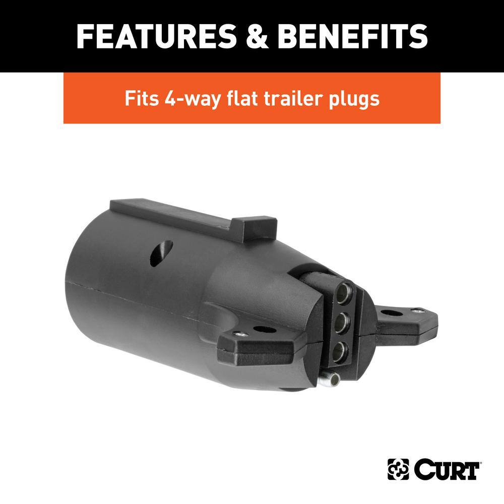 CURT Electrical Adapter (7-Way RV Blade Vehicle to 4-Way Flat Trailer) 57240