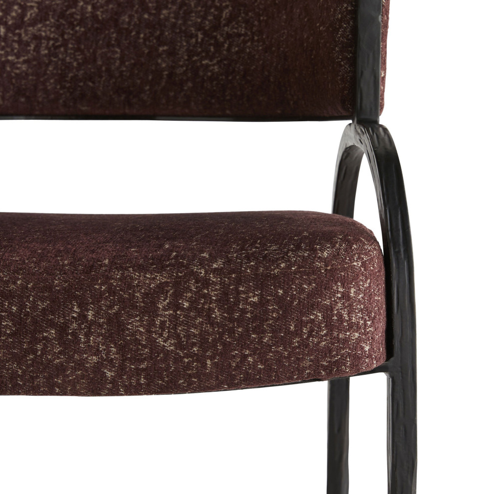 Bahati Chair  Bordeaux Chenille  Iron  31 quotH (4748 3JQVQ)   Midcentury   Armchairs And Accent Chairs   by Lighting Reimagined  Houzz