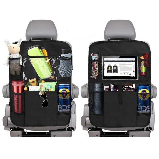 Insten 2 Pack Backseat Car Organizer With 5 Storage Pockets amp Tablet Holder For Drinks Toys And Travel Accessories