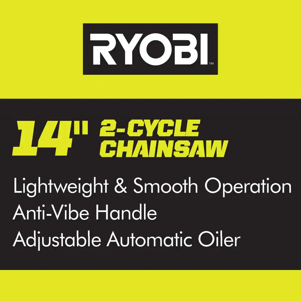 RYOBI RY3714 14 in. 37cc 2-Cycle Gas Chainsaw