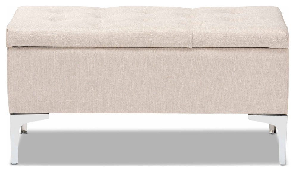 Ida Contemporary Storage Ottoman   Midcentury   Footstools And Ottomans   by Baxton Studio  Houzz