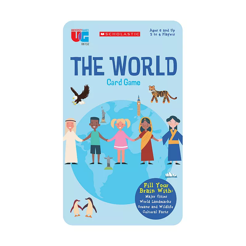 University Games Scholastic The World Card Game Tin