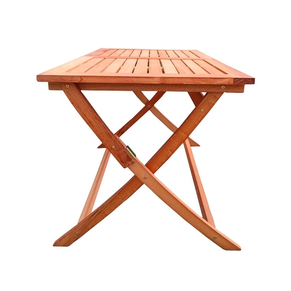 Teak Solid Wood Foldable Patio Dining Set，4 Folding Chairs and 1 Dining Table，Indoor and Outdoor Universal