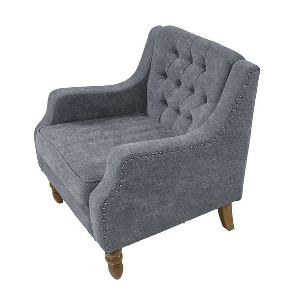 Button Tufted Upholstered Armchair Accent Chair