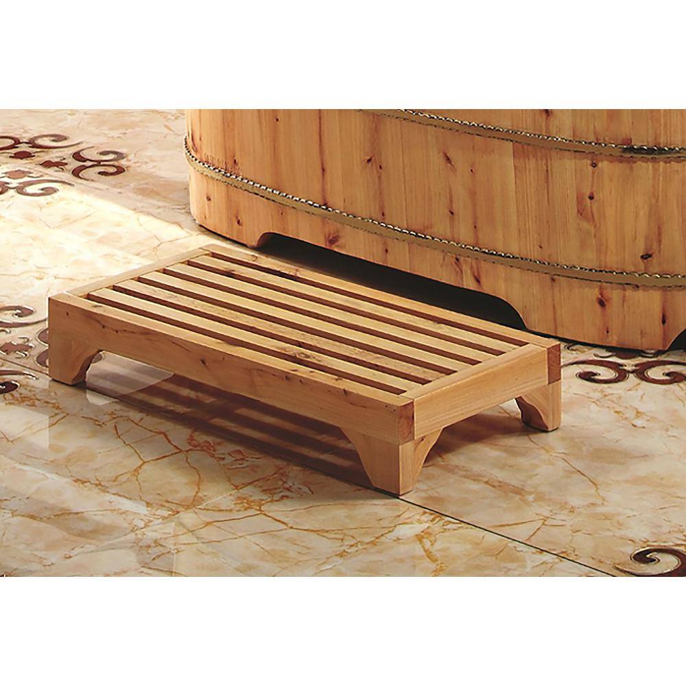 ALFI BRAND AB4409 23.63 in. x 4 in. Stool in Natural Wood AB4409