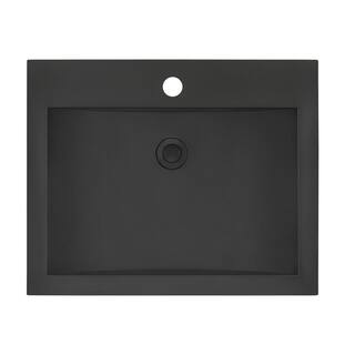 Ruvati 21 x 17 inch Gunmetal Black Drop-in Topmount Bathroom Sink Stainless Steel RVH5110BL