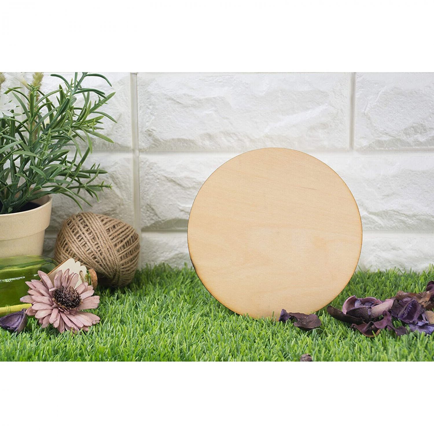 24 Round Wooden Drink Coasters， Circle Cup Coasters for Home Kitchen， 3.875 Dia