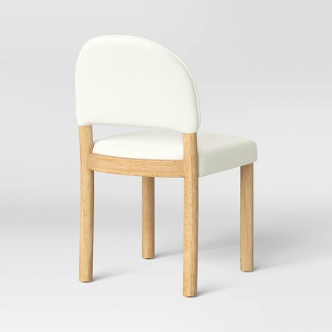 Thames Rounded Back Wood Leg Dining Chair Cream Fabric Threshold