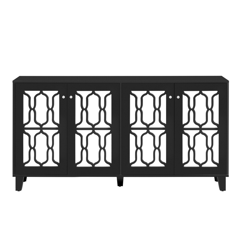 Multi functional Console Table with Storage Credenza Accent Cabinet for Living Room