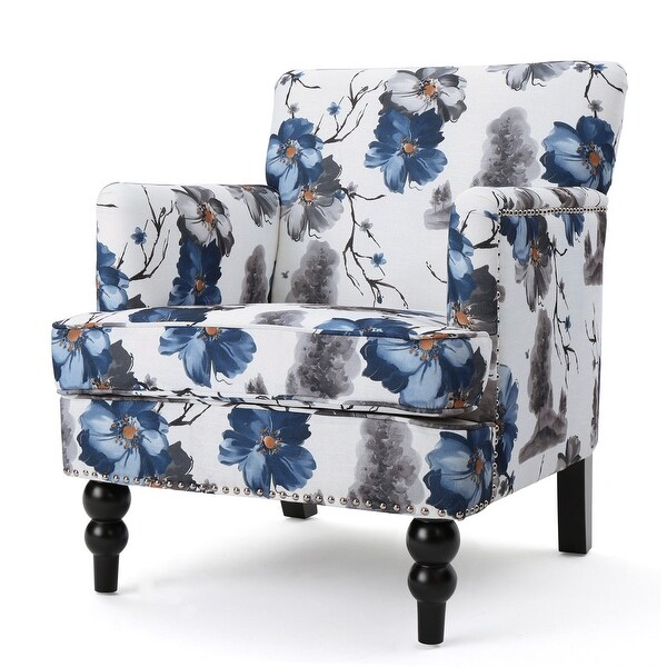 Boaz Floral Fabric Club Armchair by Christopher Knight Home