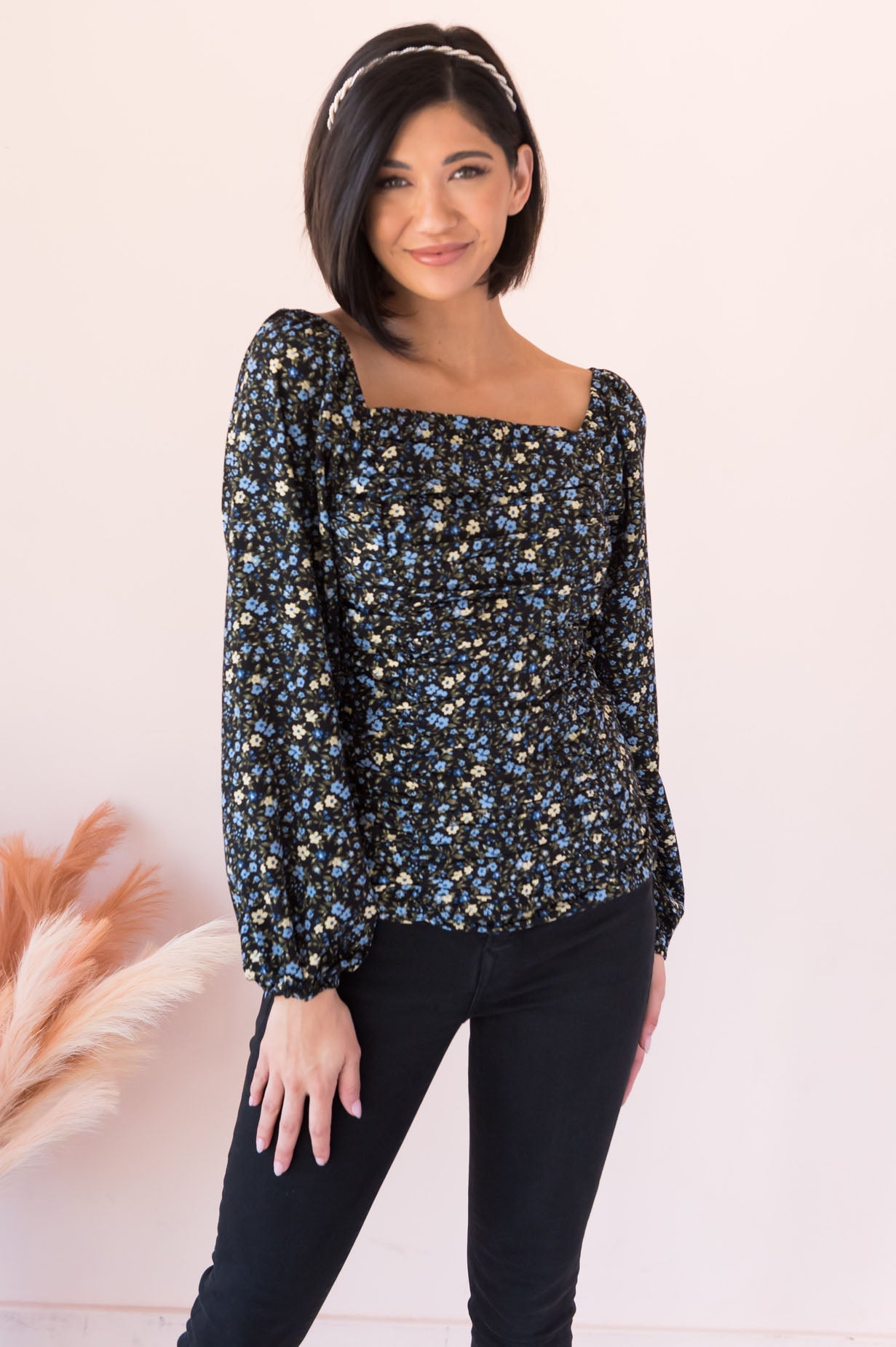 Floral Sensations Modest Ruche Top