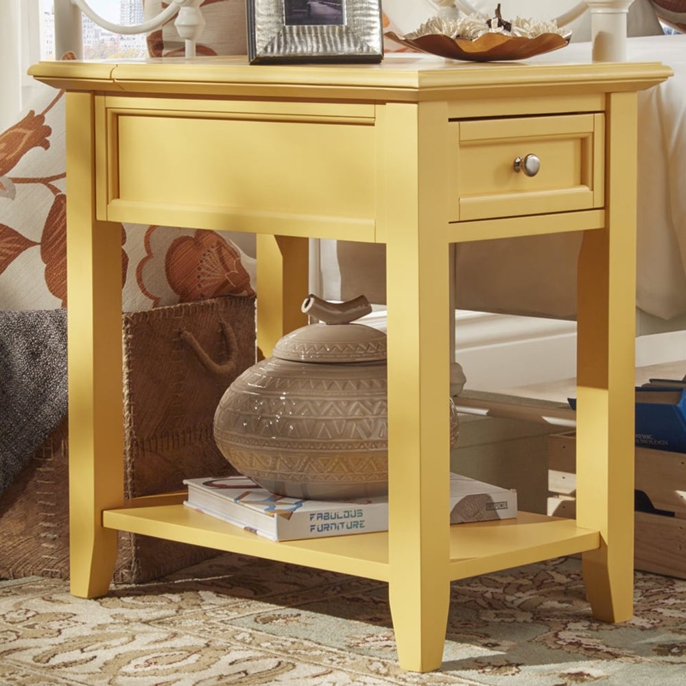 Zayden 1 drawer Side Table with Charging Station by iNSPIRE Q Bold