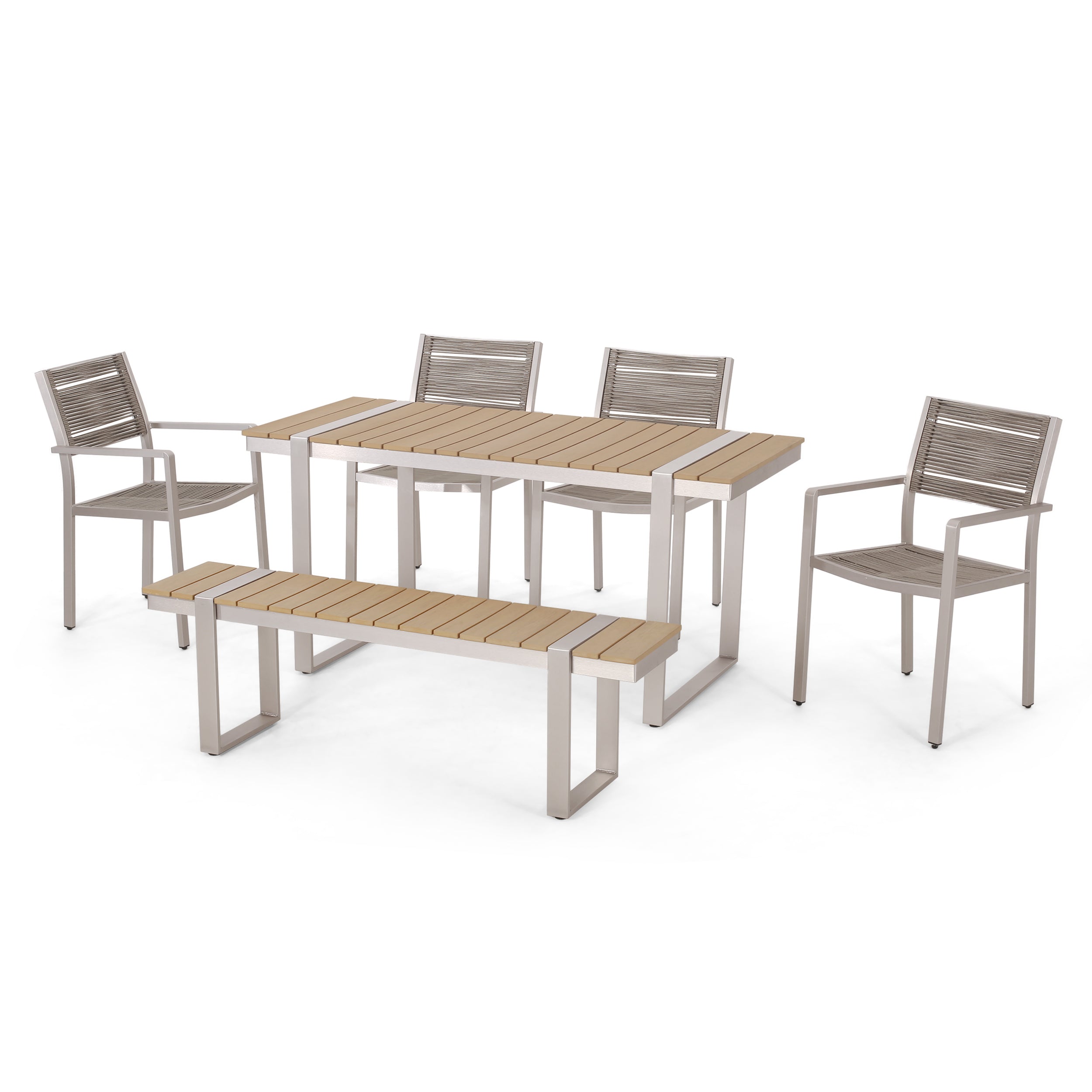 Conley Outdoor 6 Piece Aluminum Dining Set