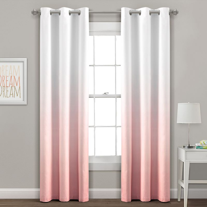 Lush Decor Mia Ombre Insulated Grommet 100% Blackout Window Curtain Set