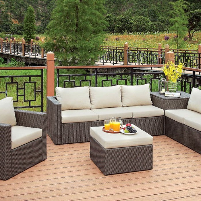 Davina Patio Sectional with Ottoman & Storage