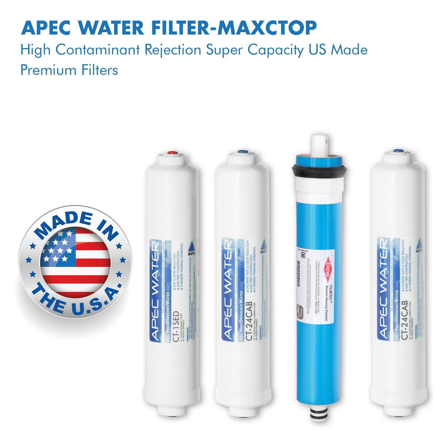 APEC FILTER-MAXCTOP 90 GPD Complete Replacement Filter Set for ULTIMATE Series Countertop Reverse Osmosis Water Filter System