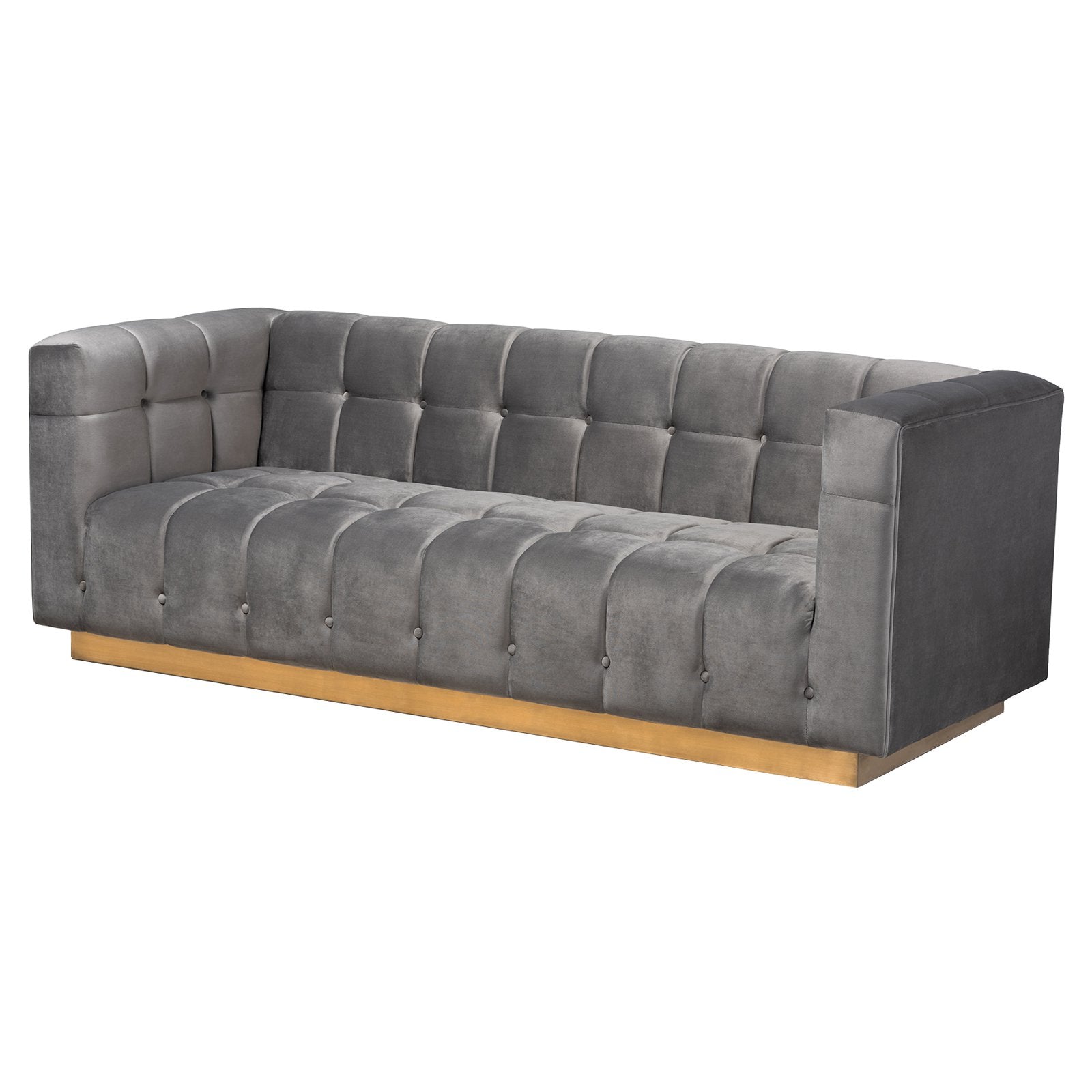 Baxton Studio Loreto Glam / Luxe Upholstered Velvet Sofa