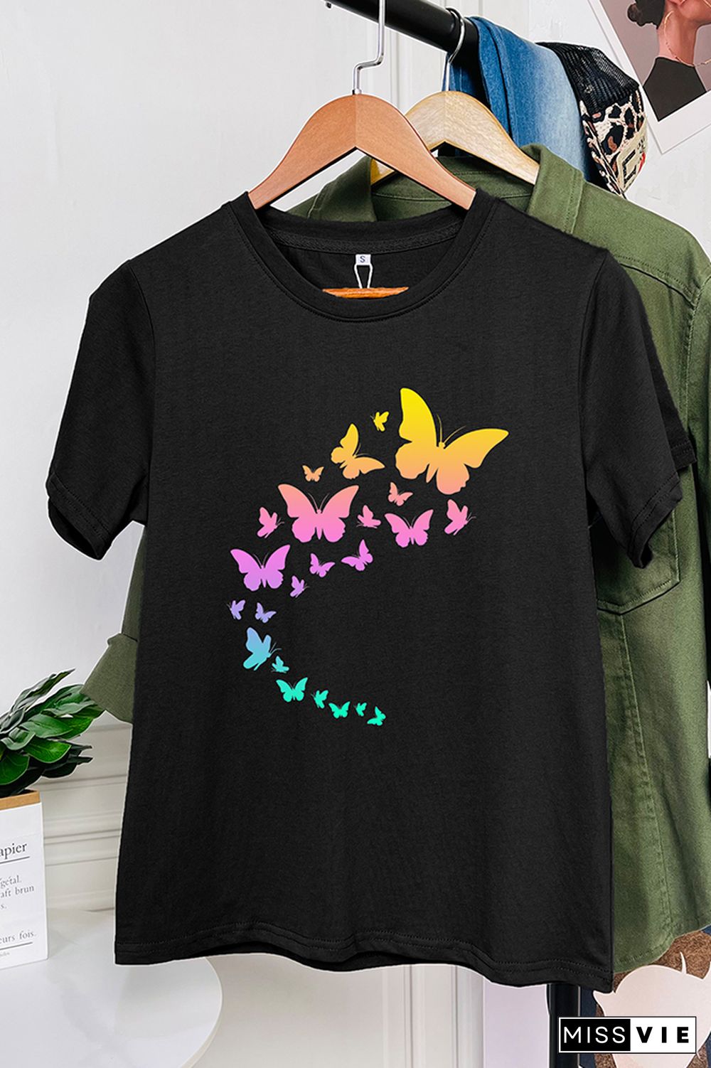 Flying Butterflies Graphic T-Shirt Wholesale