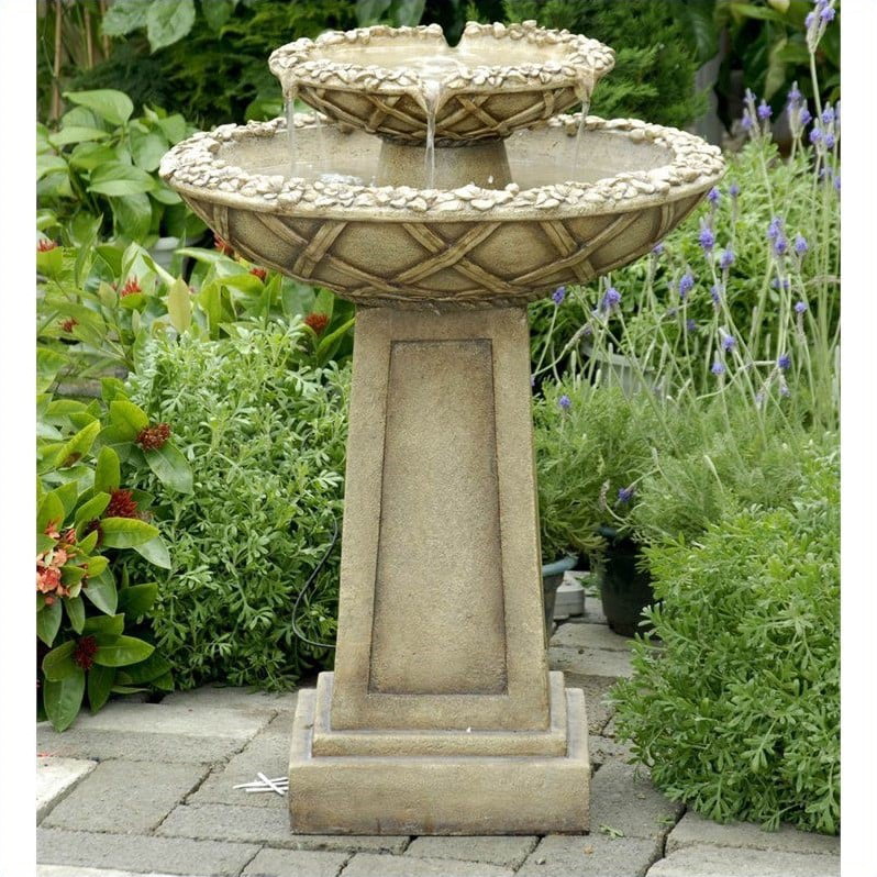 Jeco Bird Bath Outdoor Water Fountain