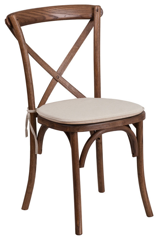 Pecan Cross Back Chair   Farmhouse   Dining Chairs   by Pot Racks Plus  Houzz