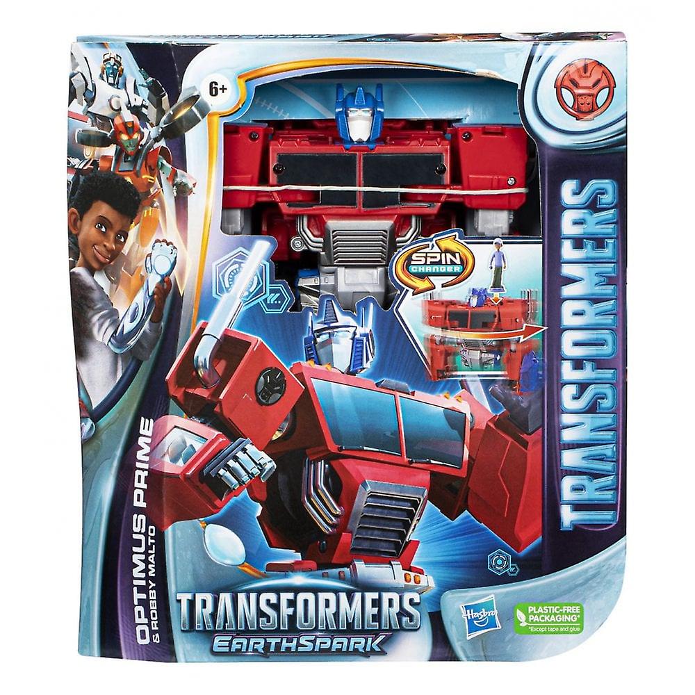 Transformers Optimus Prime and Robby Malto Spin Change EarthSpark Figure