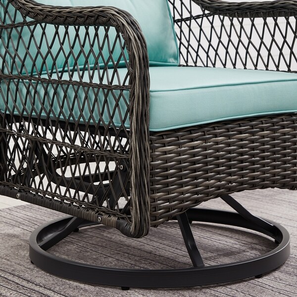 Corvus Vasconia Resin Wicker Outdoor Swivel Lounge Chair