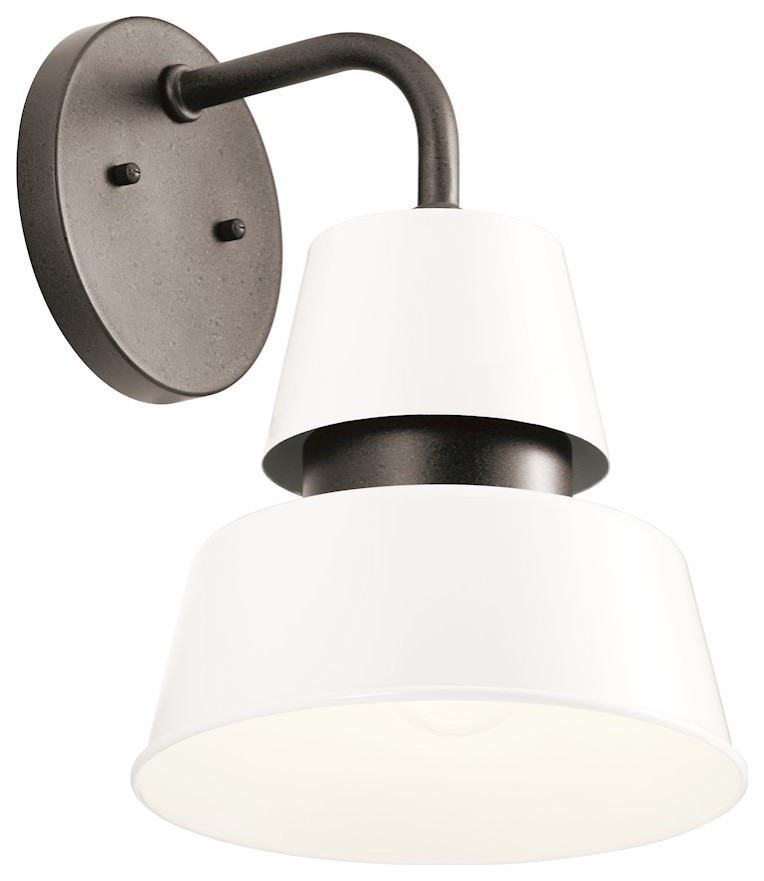 Kichler Lozano 13 quot1 Light Outdoor Wall Light  White   Beach Style   Outdoor Wall Lights And Sconces   by Buildcom  Houzz