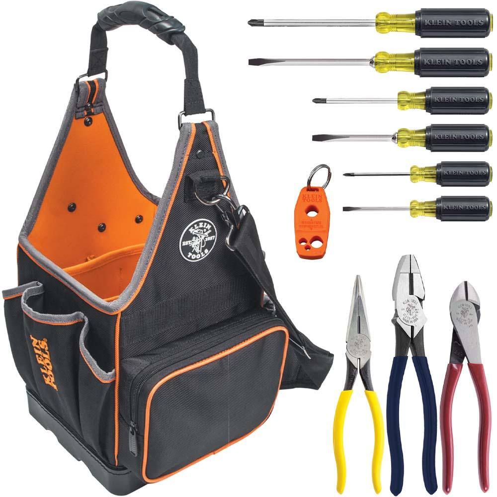 Klein Tools Tool Tote plus Tool Kit (11-Piece) 80127