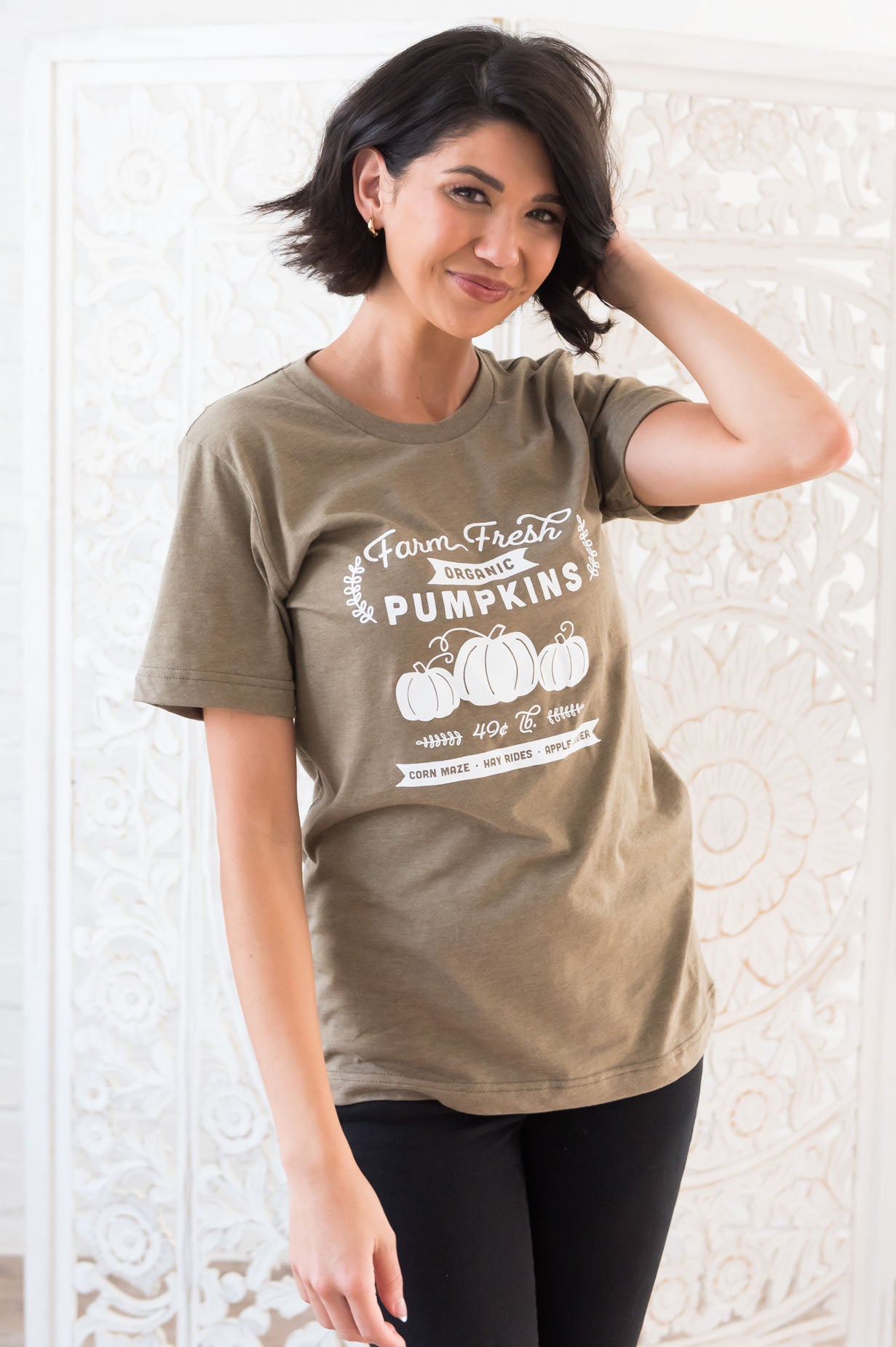 Farm Fresh Pumpkins Modest Graphic Tee