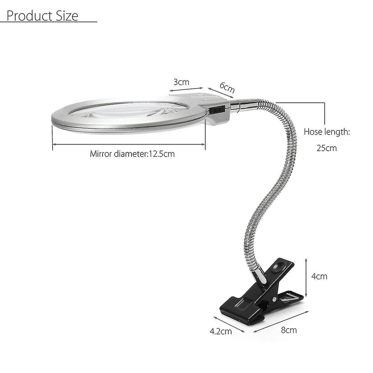 Lighted Table Top Desk Magnifier Magnifying Glass Led Lighted Lamp With Clamp Xl