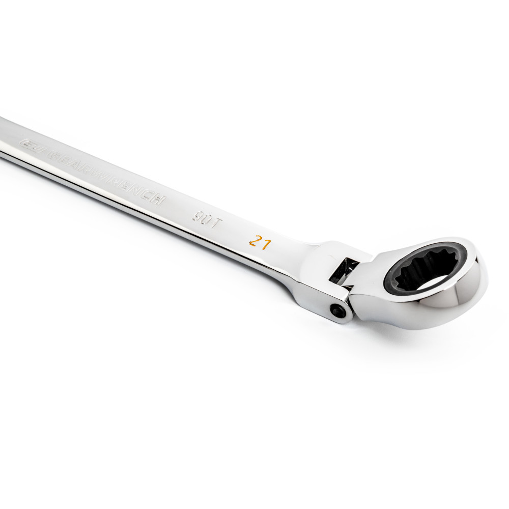 21mm 90T 12 Point Flex Head Ratcheting Combination Wrench ;