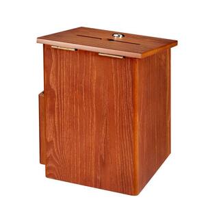 AdirOffice Squared Wood Locking Suggestion Box Medium Oak with Suggestion Cards 632-01-MEO-PKG