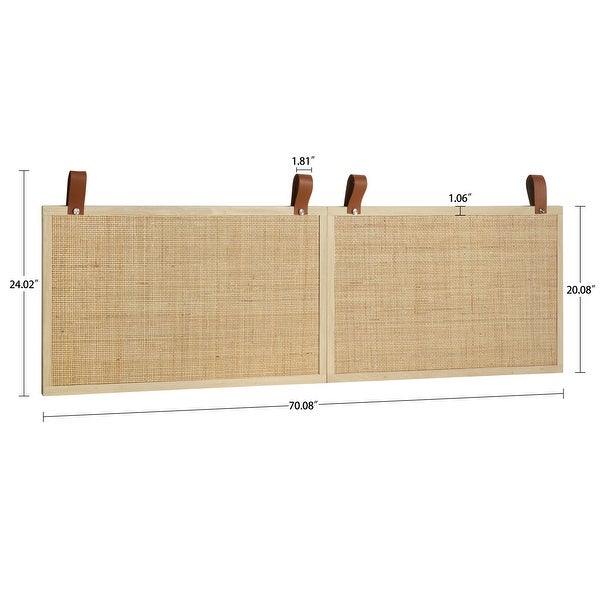 Natural Rattan Decorative Panel Wall-Mounted Headboard - - 37566993