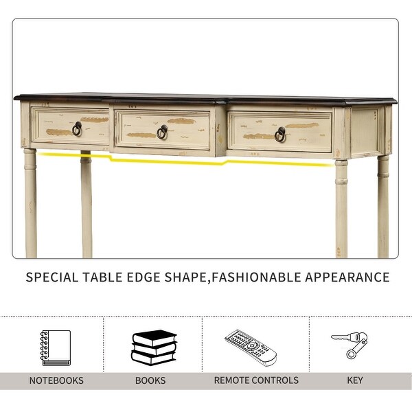 Entryway Console Table Sofa Table with Drawers and Shelf - 51.57*13.3*34INCH