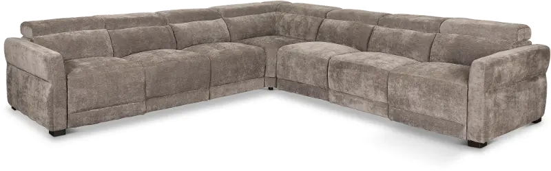 Mystery Brown 5 Piece Power Reclining Sectional