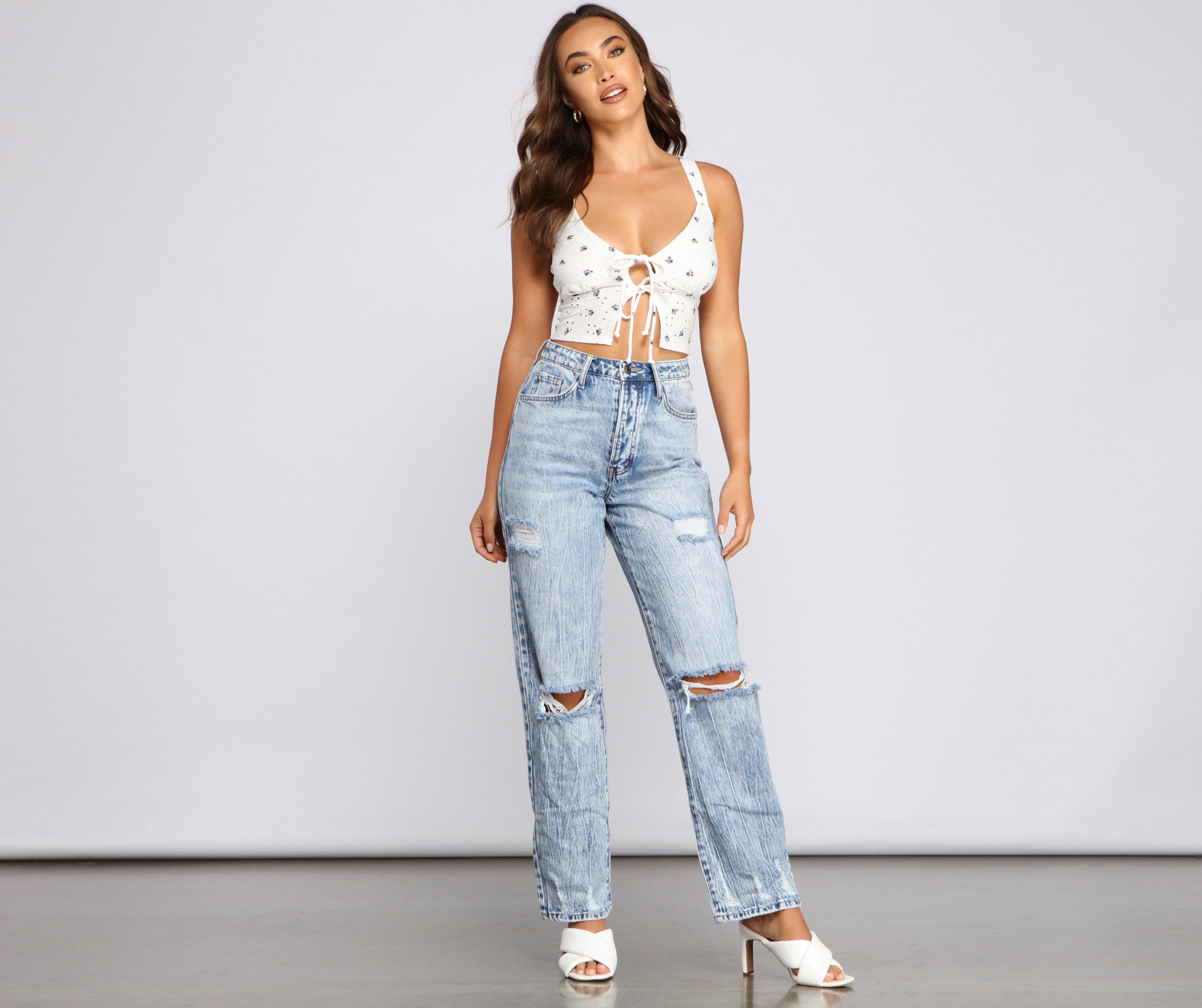 Trendy Blooms Ditsy Floral Crop Top