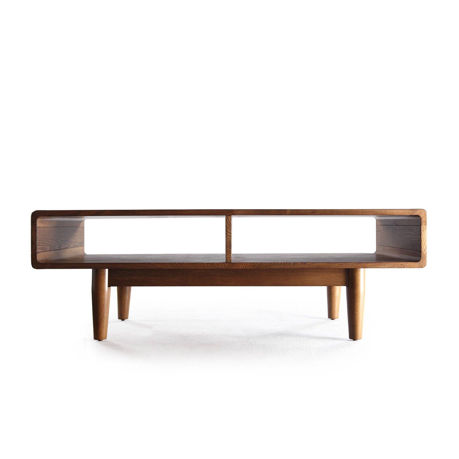 Posh Pollen Dexter Rectangle Wood Brown Coffee Table - Deco Walnut