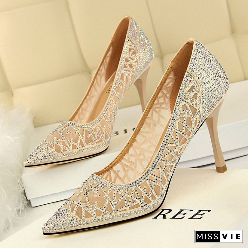 Women Pumps Spring Hot Sale Women Shoes Pointed Toe Pumps Dresshigh Heels Boat Wedding Zapatos Mujer