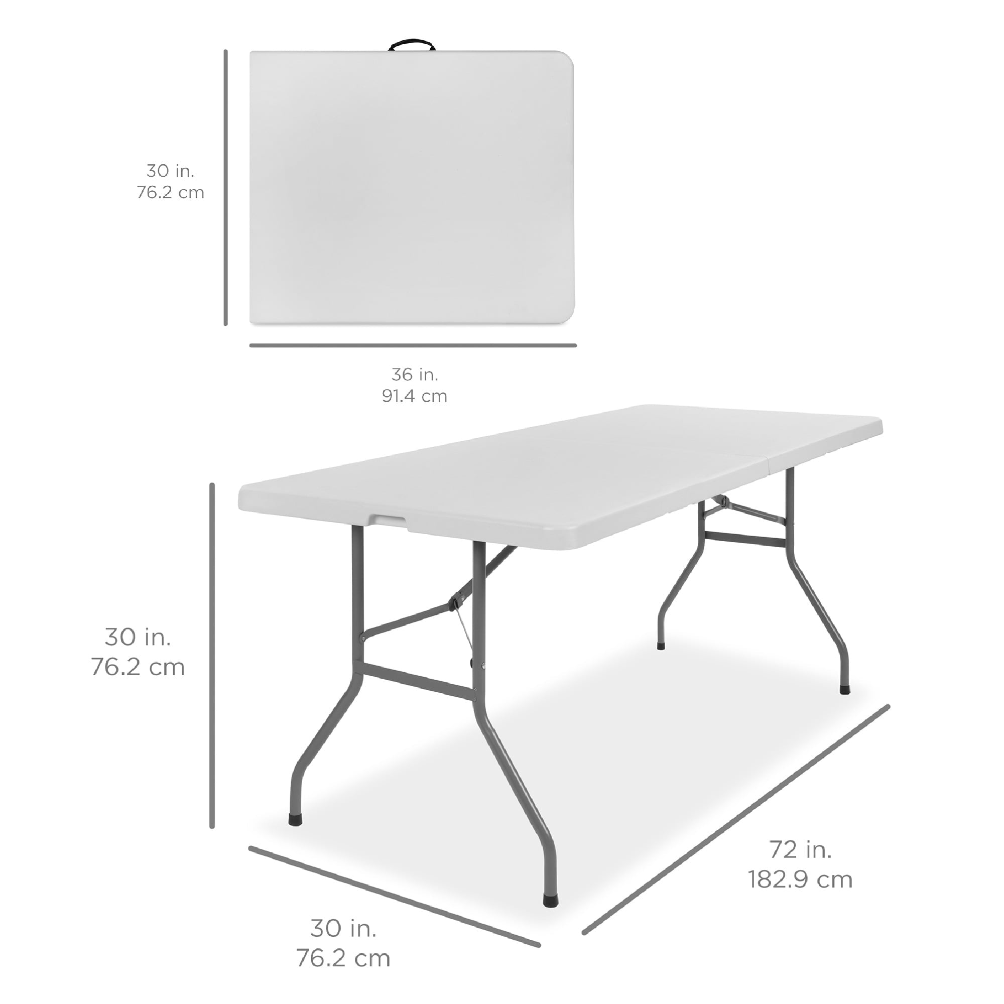 Best Choice Products 6ft Plastic Folding Table, Indoor Outdoor Heavy Duty Portable w/ Handle, Lock for Picnic, Camping