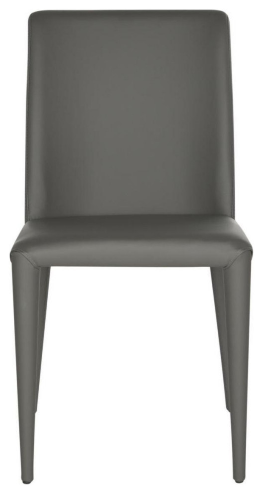 Evelyn 18 quotLeather Side Chair  Set of 2  Gray   Midcentury   Dining Chairs   by V.S.D Furniture  Houzz