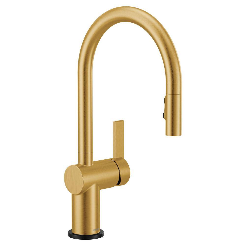 MOEN Cia Single-Handle Pull-Down Sprayer Kitchen Faucet with Power Boost in Brushed Gold 7622BG