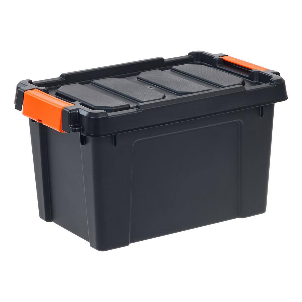 IRIS 20 Qt. Heavy Duty Plastic Storage Box in Black 500214