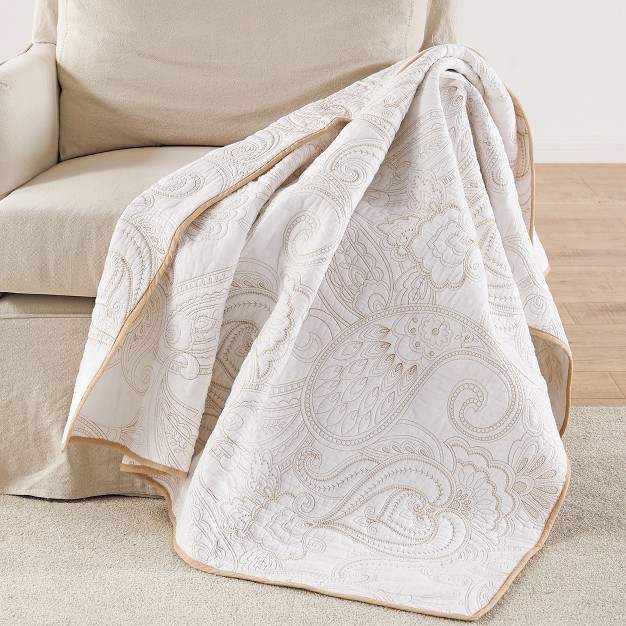 Perla White Quilted Throw Levtex Home