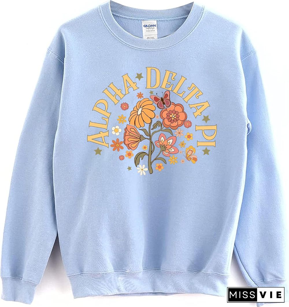 Retro Floral Alpha Delta Pi Sweatshirt