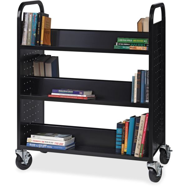 Lorell Double-sided Book Cart