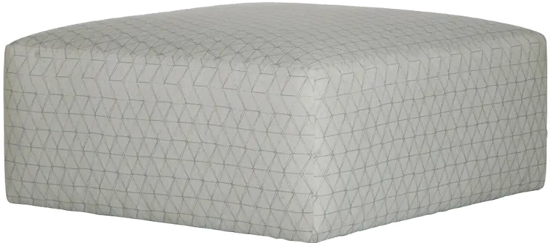 Zeller White and Gray Cocktail Ottoman