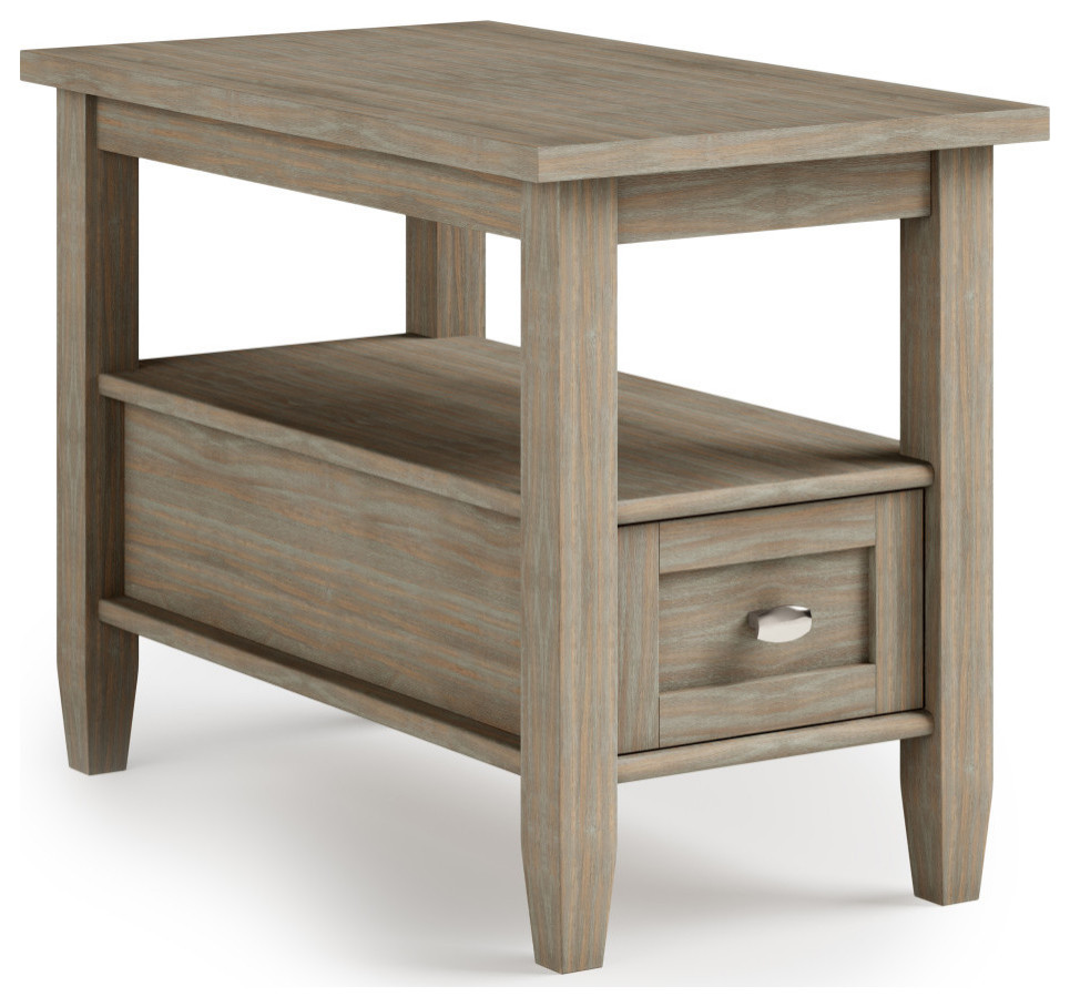 Warm Shaker Solid Wood 14 quotRustic Narrow Side Table   Farmhouse   Side Tables And End Tables   by Simpli Home Ltd.  Houzz