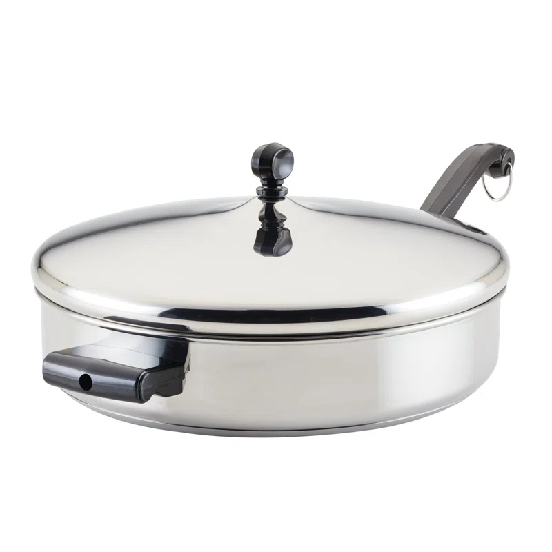 Farberware 50012 Classic Series 4.5 qt. Stainless Steel Nonstick Saute Pan with Lid